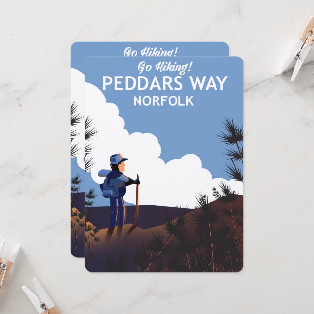 Peddars Way Norfolk Wanderposter (Vorderseite/Rückseite Beispiel)