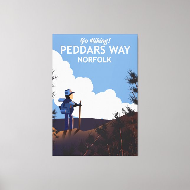 Peddars Way Norfolk Wanderposter Leinwanddruck (Vorderseite)