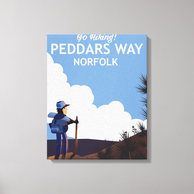 Peddars Way Norfolk Wanderposter Leinwanddruck (Vorderseite)