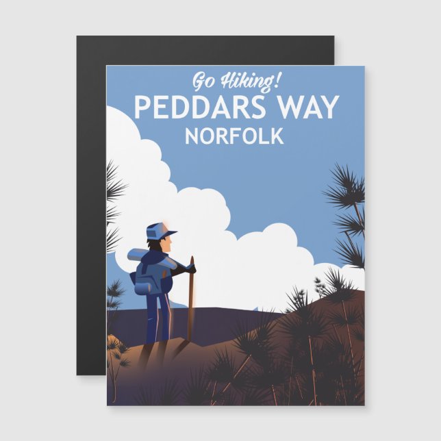 Peddars Way Norfolk Wanderposter Magnetkarte (Vorne/Hinten)