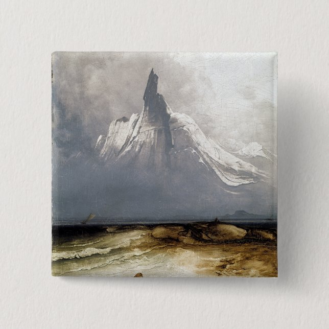 Peder Balke Stetind im Nebel Button (Vorderseite)