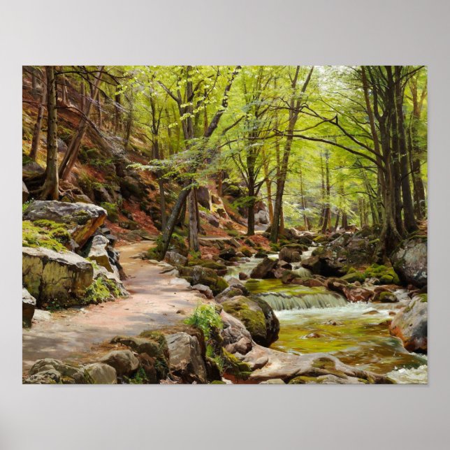 Peder Monsted - Ein Wald in der Nähe von Ilsenburg Poster (Vorne)