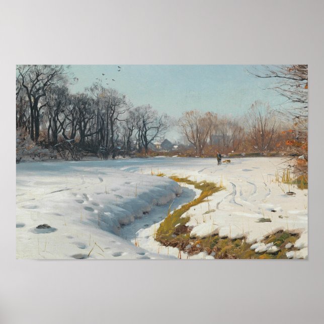 Peder Monsted - Sonniger Wintertag Poster (Vorne)