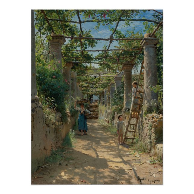 Peder Mørk Mønsted Shadow of a Italian Pergola Poster (Vorderseite)
