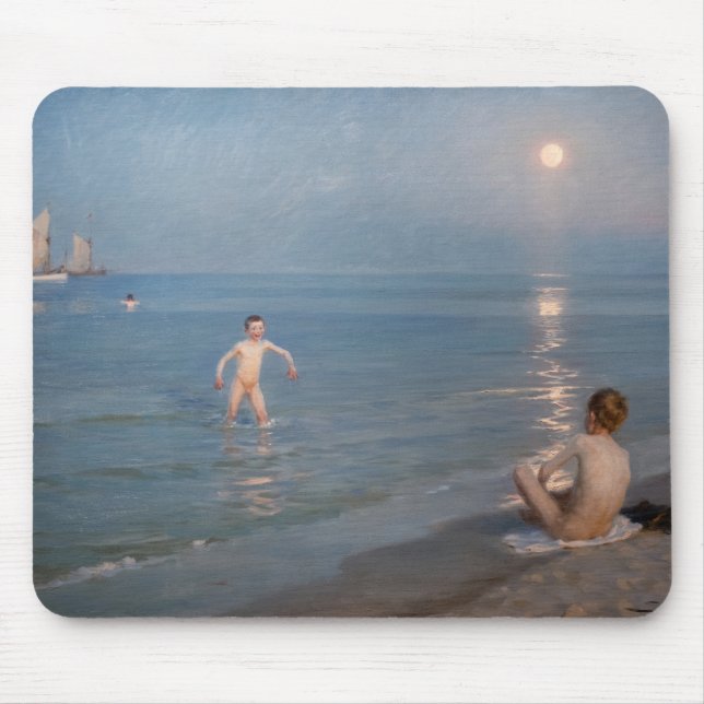 Peder Severin Kroyer - Jungen baden in Skagen Mousepad (Vorne)