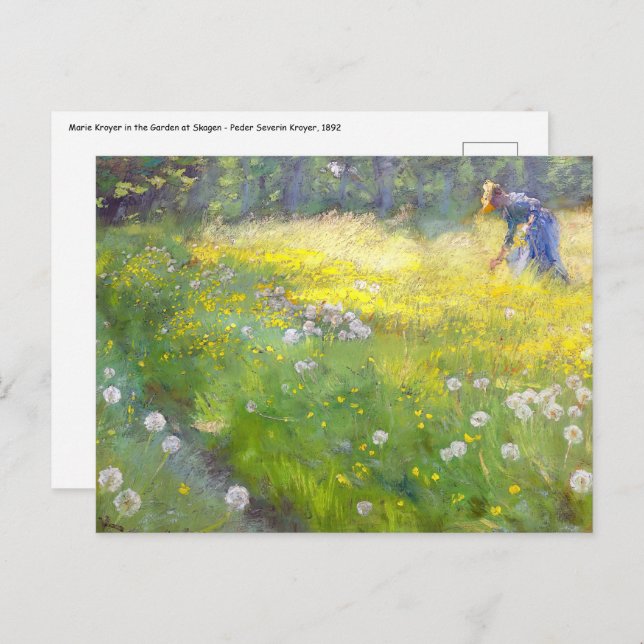 Peder Severin Kroyer - Marie Kroyer im Garten Postkarte (Vorne/Hinten)