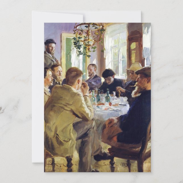 Peder Severin Kroyer - Mittagessen Dankeskarte (Vorderseite)