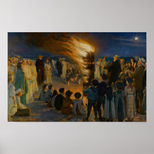 Peder Severin Kroyer - Mittsommerabend-Feuer Poster