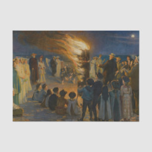 Peder Severin Kroyer - Mittsommerabend-Feuer Seidenpapier
