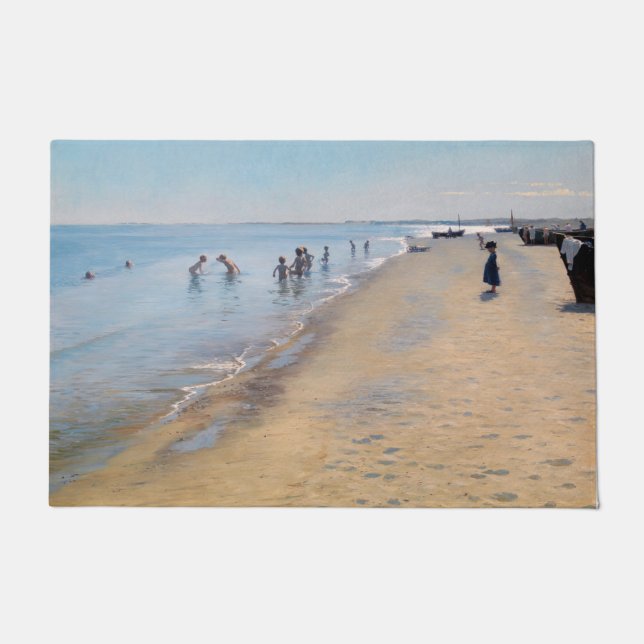 Peder Severin Kroyer - Sommertag am Skagen Beach Fußmatte (Vorderseite)