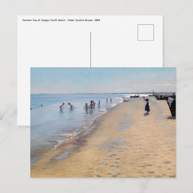 Peder Severin Kroyer - Sommertag am Skagen Beach Postkarte (Vorne/Hinten)