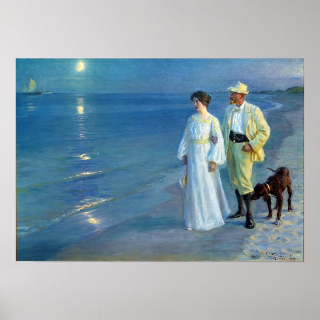 Peder Severin Krøyer Summer Abend Skagen Beach Poster (Vorne)