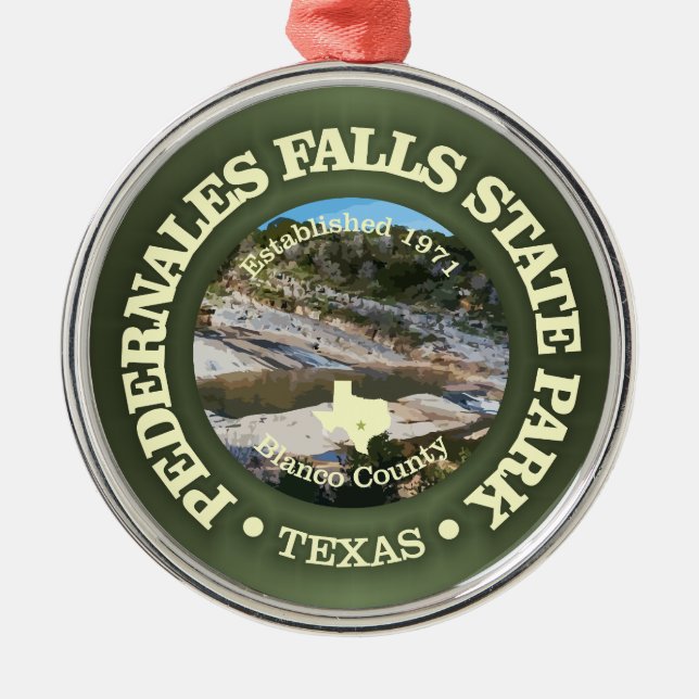 Pedernales Falls SP Ornament Aus Metall (Vorne)
