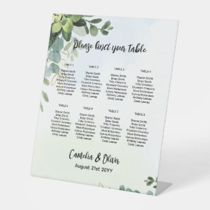 Pedestal 8 Table Wedding Chart Greenerie P Sockelschild