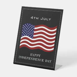Pedestal Independence Day Sign - US-Dekor Sockelschild