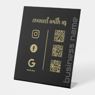 Pedestal Sign – Connect With Us QR Display (B) Sockelschild