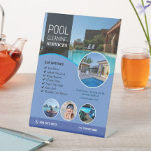 Pedestal-Zeichen für die Reinigung von Pool