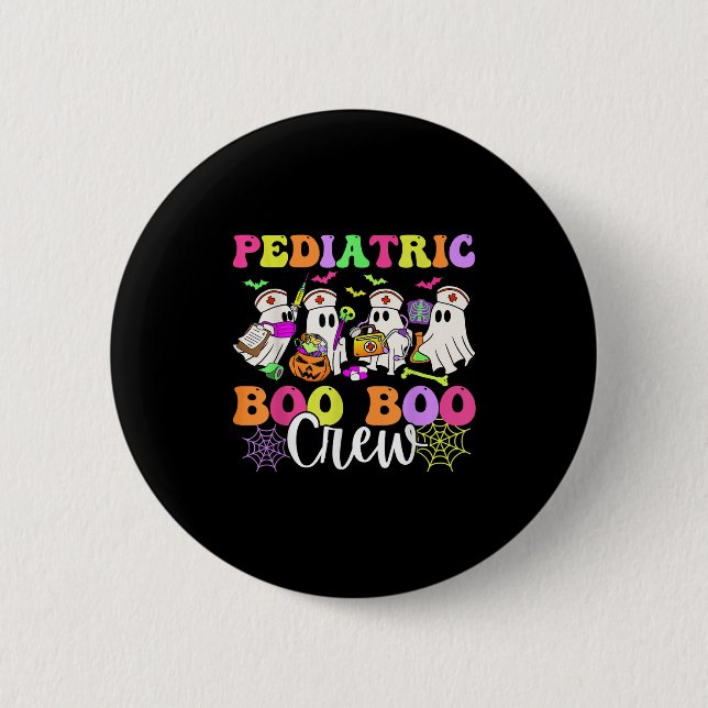 Pediatric Nurse Boo-boo Crew Ghost Nurse Halloween Button (Vorderseite)