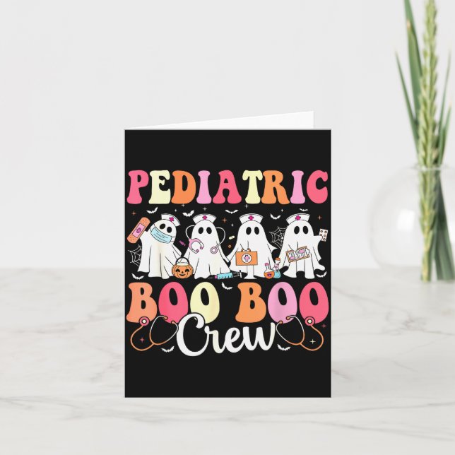 Pediatric Nurse Boo Boo Crew Ghost Nurse Halloween Karte (Vorderseite)