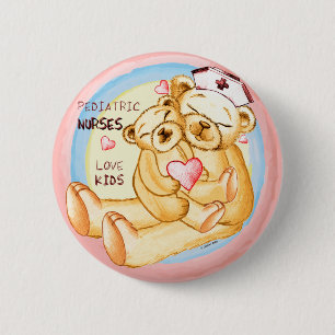 Pediatric Nurse custom name Pin Button