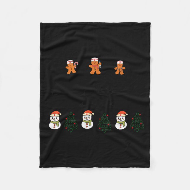 Pediatric Nurse Gingerbread Christmas Xmas Peds Ho Fleecedecke (Vorderseite)