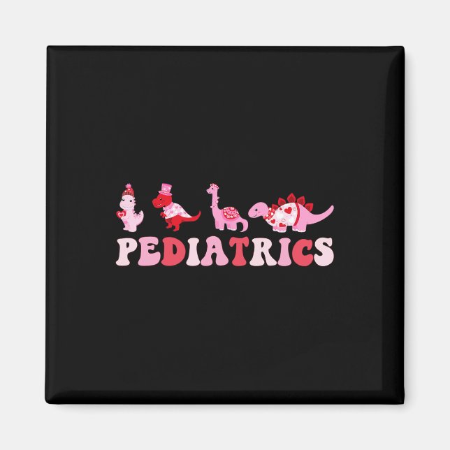Pediatric Nurse Peds Nursing Cute Dinosaurs Valent Magnet (Vorne)