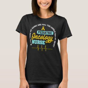 Pediatric Oncology Nurse RN Ribbon EKG Cancer Nurs T-Shirt