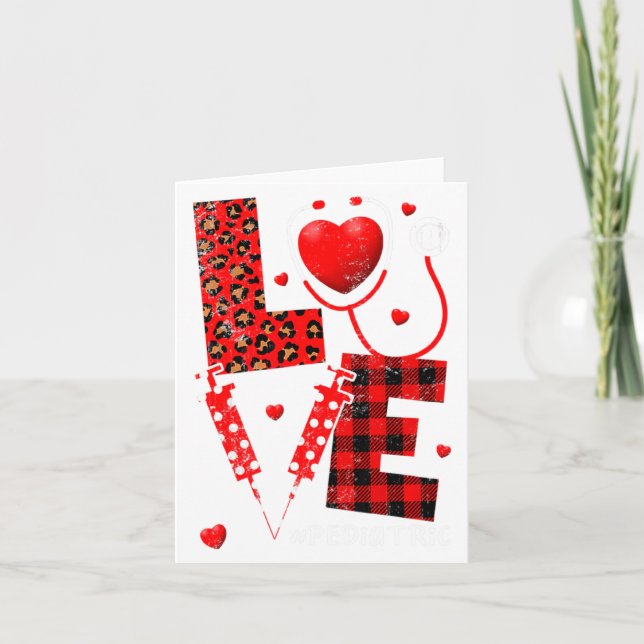 Pediatric Peds Nurse Valentines Day Love Heart Ste Karte (Vorderseite)