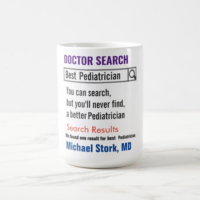 Pediatrician Funny Search Gift Mug Kaffeetasse (Mittel)