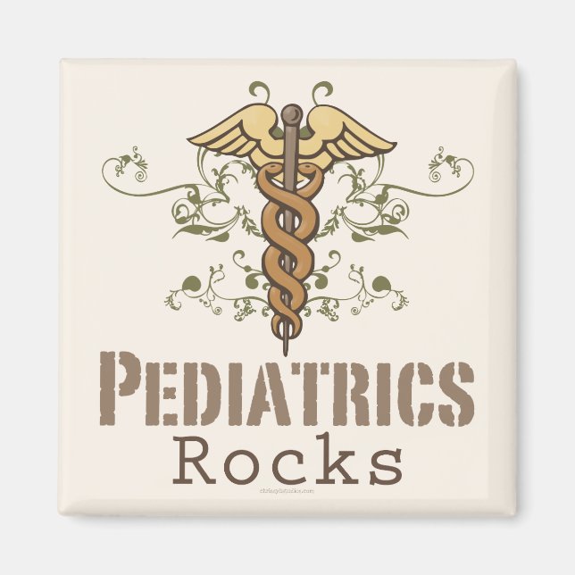 Pediatrie Rock Pediatrician Caduceus Magnet (Vorne)