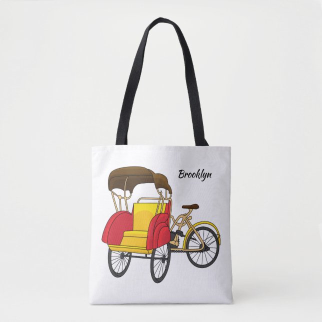 Pedicab Rickshaw Cartoon Illustration (Vorderseite)