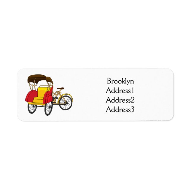 Pedicab Rickshaw Cartoon Illustration (Vorne)