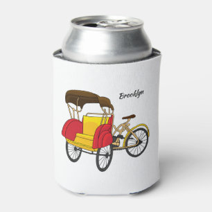 Pedicab Rickshaw Cartoon Illustration Dosenkühler