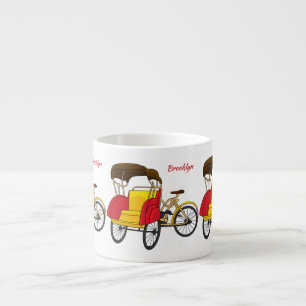 Pedicab Rickshaw Cartoon Illustration Espressotasse