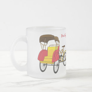 Pedicab Rickshaw Cartoon Illustration Mattglastasse