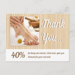Pedicure Nail Peducurist Bamboo Streifen Danke U Postkarte