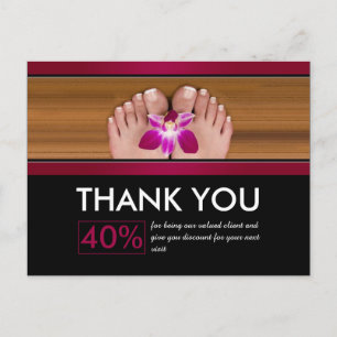 Pedicure Nail Salon Danke Coupon Postkarte