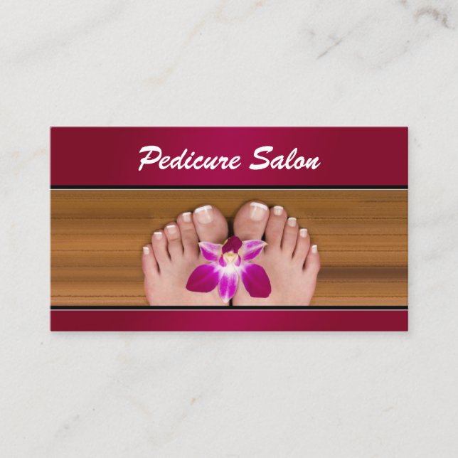 Pedicure Nail Salon Pink Blume Business Card Visitenkarte (Vorderseite)