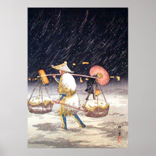 Pedler in der Snowy Night Shotei Takahashi Poster
