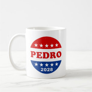 Pedro 2028 Red White Blue Retro Button Kaffeetasse