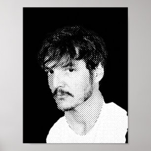 Pedro Pascal Halbe Tone Vintag Art Poster