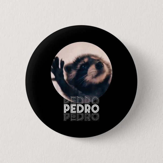 Pedro Racoon Dance Populäre Internet Meme Mapache  Button (Vorderseite)