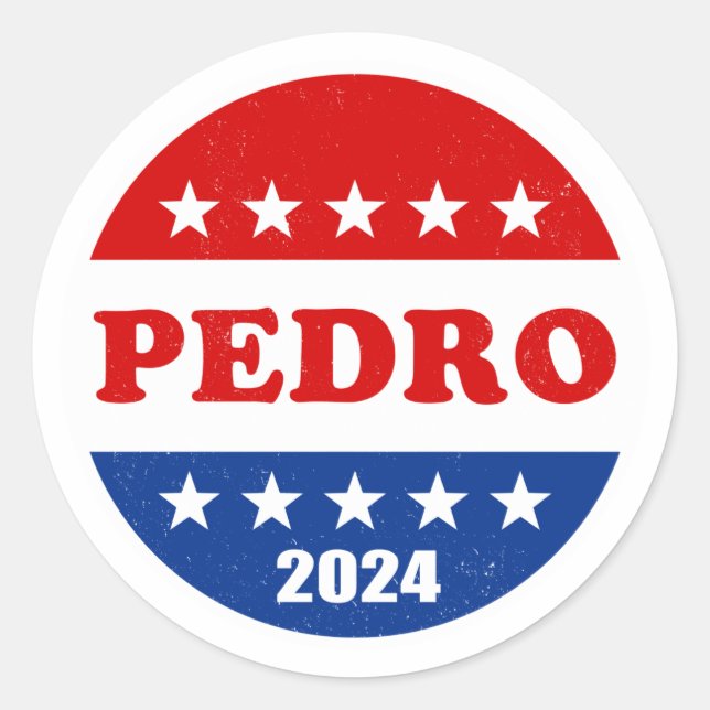 Pedro Voter Button 2024 Wahlen Runder Aufkleber (Vorderseite)