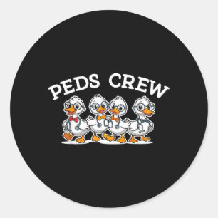PEDS Crew Kinderkrankenschwester Kinderarzt RN 1 Runder Aufkleber