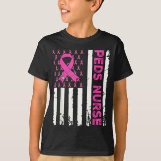 PEDS-Krankenschwester Amerikanische Flagge Brustkr T-Shirt