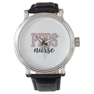 Peds-Krankenschwester Teddybär Vintage-Shirt-Desig Armbanduhr