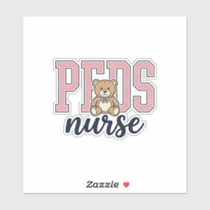 Peds-Krankenschwester-Teddybär-Vintage-Shirt-Desig Aufkleber
