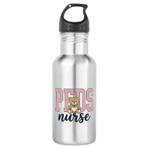 Peds-Krankenschwester-Teddybär-vintage-Shirt-Desig Edelstahlflasche