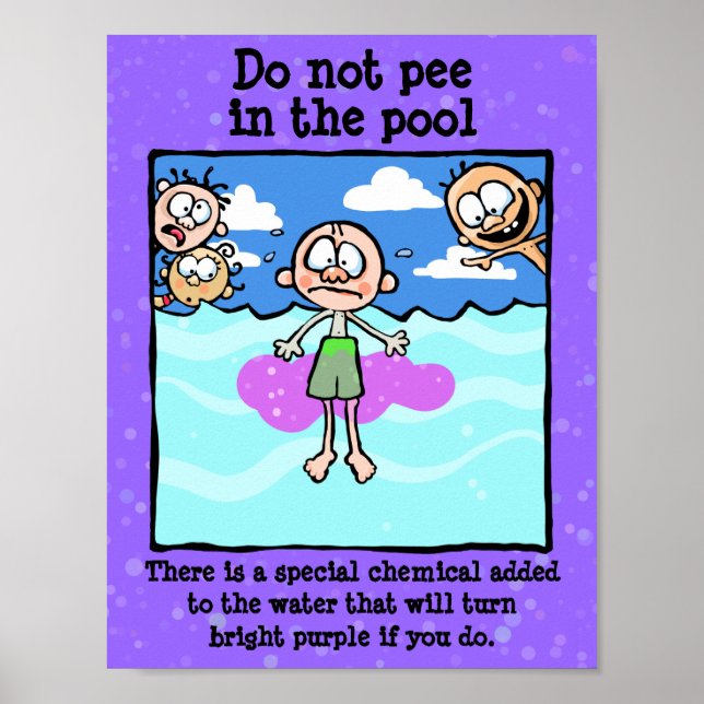 PEE nicht im Pool! Scham ist gut abschreckend! Poster (Vorne)