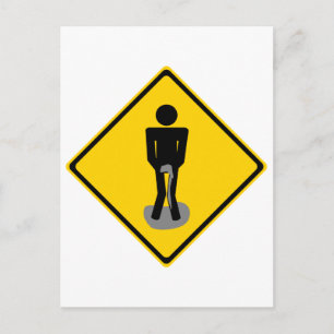 Pee Pants Road Sign Postkarte